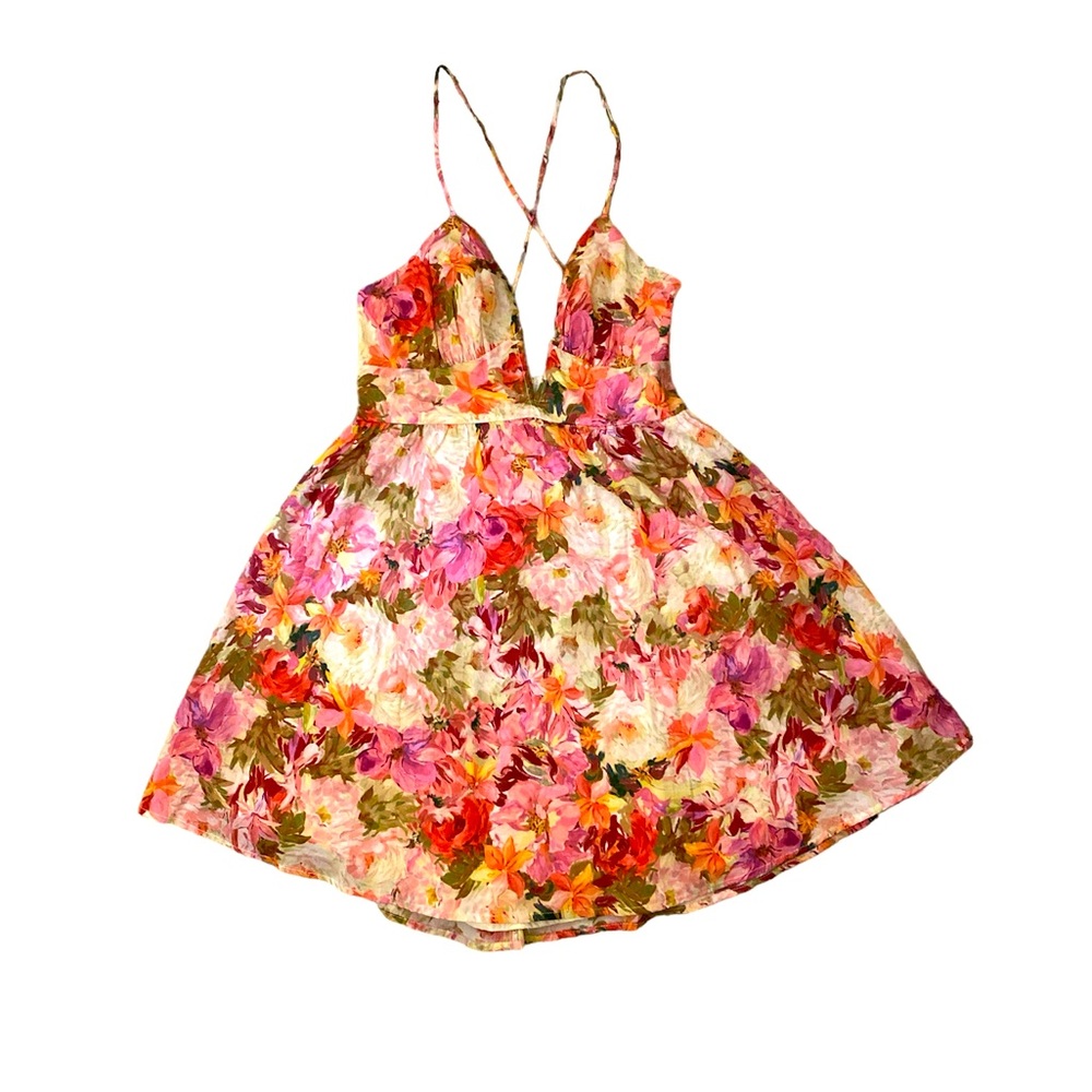 Garden pink mini dress